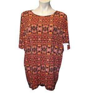 ❤️ 4/$20 New LuLaRoe Irma Women's XS Runs big Long in back Orange black Bright